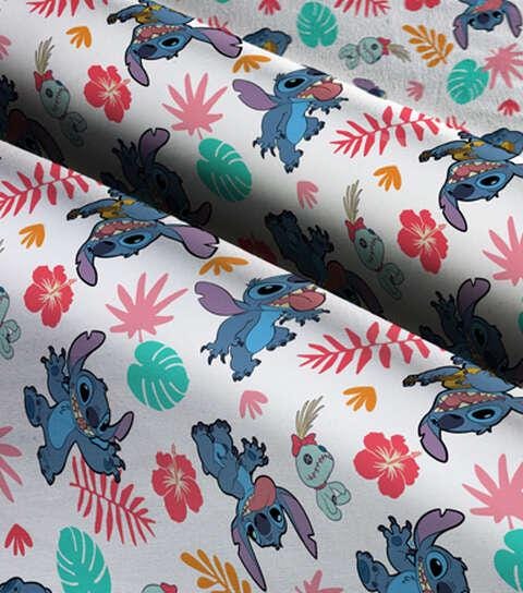 Quilting Cotton Stitch And Scrump Fun Disney Fabric