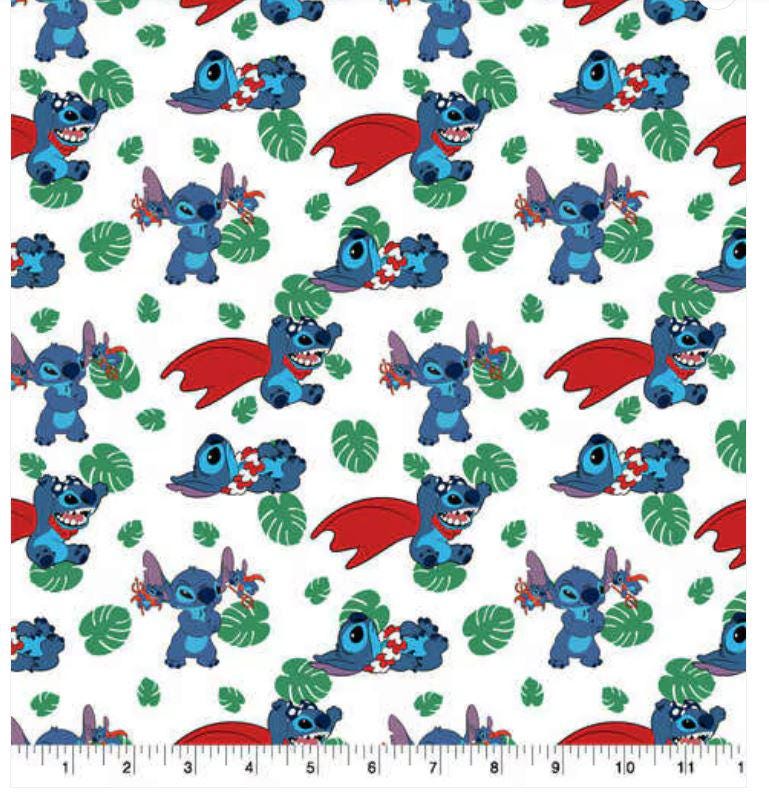 Quilting Cotton Disney Stitch Action Toss 100% Cotton Fabric