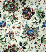 Cotton Canvas New Folk Jacobean Floral on Beige