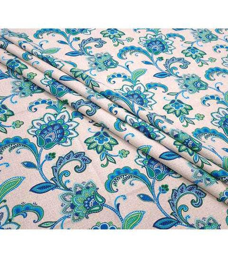 Cotton Canvas Blue Spaced Jacobeans 44" Wide