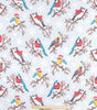 Fleece Fabric Warm Holiday Birds on Blue Christmas 59" Wide