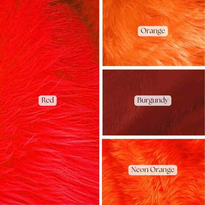 Long Pile Faux Fur Fabric - Multiple Colors, Shaggy Texture, 1 Yard