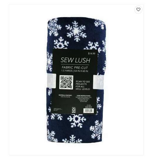 Pre-Cut Sew Lush Snowflakes on Blue Christmas