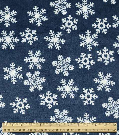 Pre-Cut Sew Lush Snowflakes on Blue Christmas