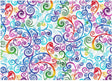 Quilting Cotton Rainbow Scrolls 100% Cotton Hi Fashion