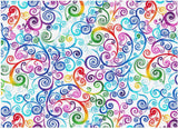Quilting Cotton Rainbow Scrolls 100% Cotton Hi Fashion