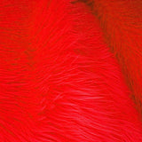 Red Burgundy Orange Neon Orange Faux Fur Fabric - Long Pile Shag, 1 Yard
