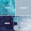 Baby Blue, Navy, Turquoise Faux Fur Fabric - Long Pile Shaggy Fake Fur, Costume, Rug, Throw Blanket, Jacket, Cosplay, Craft, Stuffed Toys (1 Yard)