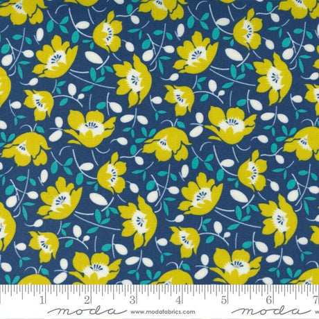 Quilting Cotton Morning Light Bluebird Floral Moda