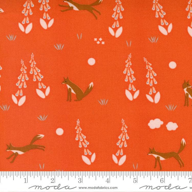 Quilting Cotton Meander Foxes Geranium Moda