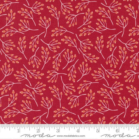 Quilting Cotton Joyful Joyful Poinsettia Red Moda Fabrics