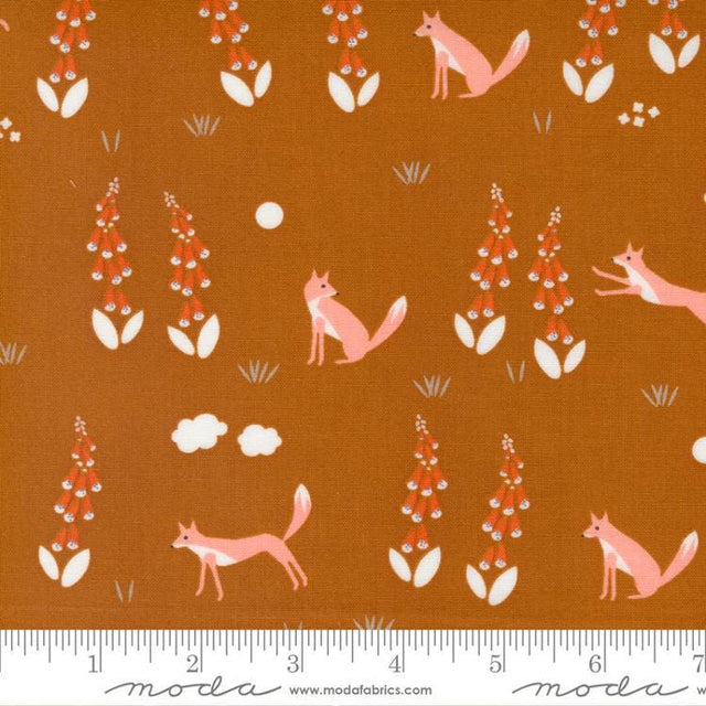 Quilting Cotton Meander Foxes Saddle Moda Fabrics