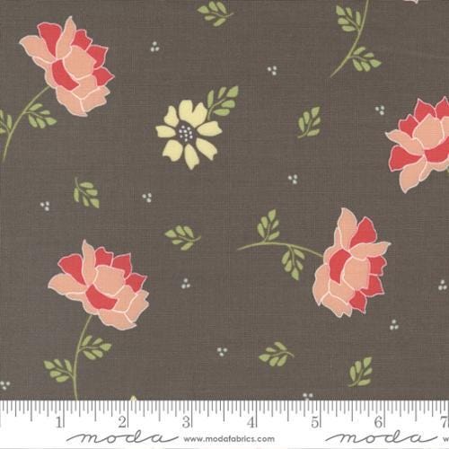 Quilting Cotton Emma Flourish Charcoal Moda