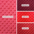 New Minky 100 Percent Polyester Fabric - Polka Dimple Dot, Biking Red/Coral/Strawberry Red/Burgundy/Dark Red, 60" Width