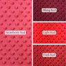 New Minky 100 Percent Polyester Fabric - Polka Dimple Dot, Biking Red/Coral/Strawberry Red/Burgundy/Dark Red, 60" Width