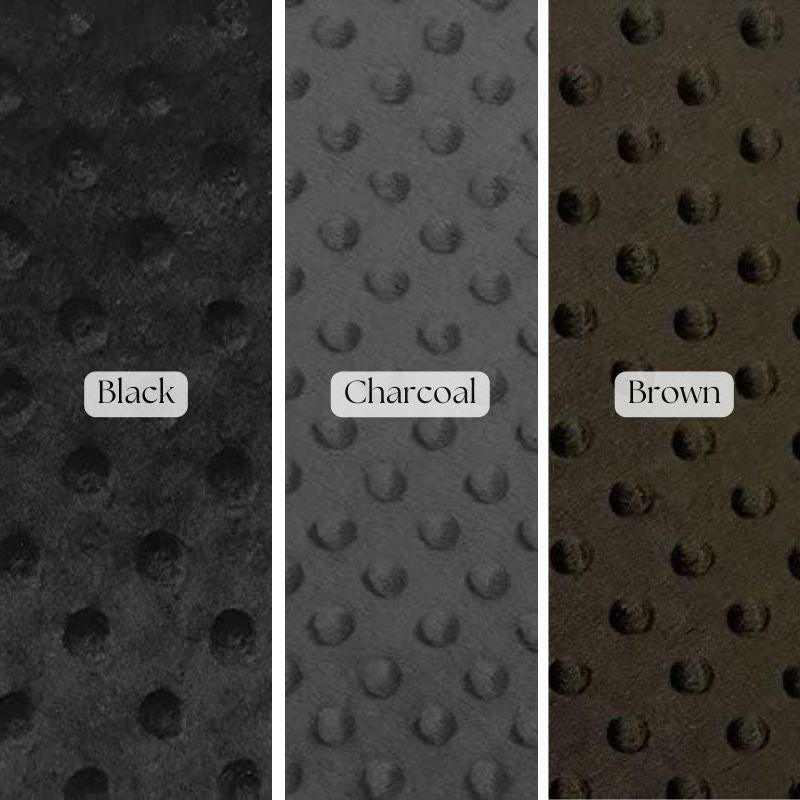 Black Chocolate And Charcoal Grey Minky Dot Fleece Fabric - Polka Dot, 60" Width (1 Yard)