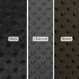 Black Chocolate And Charcoal Grey Minky Dot Fleece Fabric - Polka Dot, 60" Width (1 Yard)
