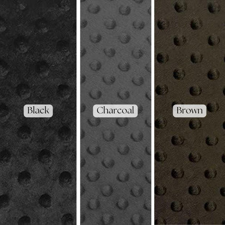 Black Chocolate And Charcoal Grey Minky Dot Fleece Fabric - Polka Dot, 60" Width (1 Yard)