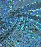 Fabric The Witching Hour Hologram Foil Mini Scale Aqua Halloween 58" Wide