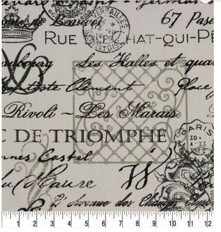 Cotton Slub Upholstery Fabric Dumas Vintage Print