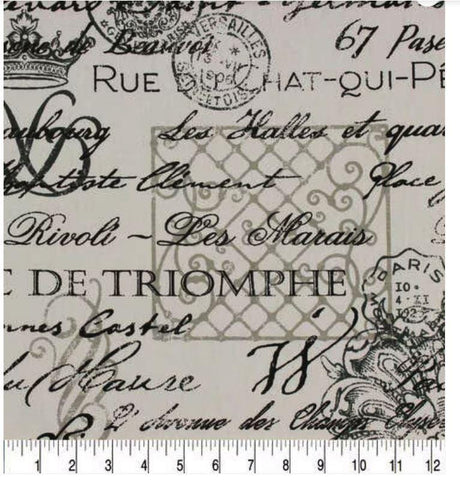 Cotton Slub Upholstery Fabric Dumas Vintage Print