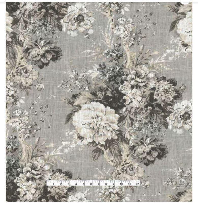 Home Decor Fabric Ballad Bouquet Platinum Floral Waverly
