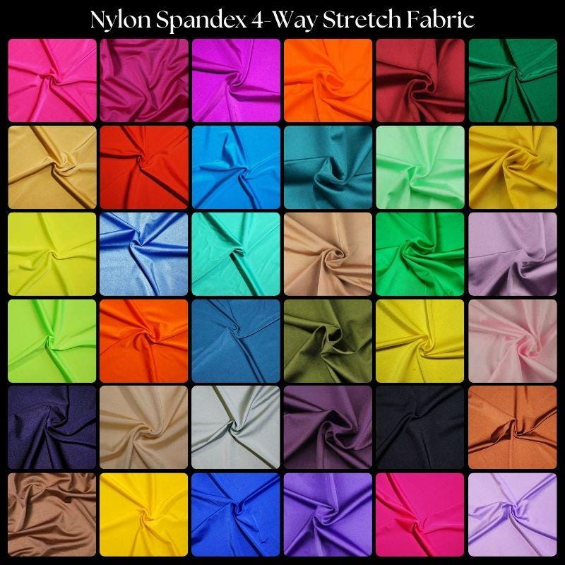 Shiny Milliskin Nylon Spandex Fabric - Glossy Finish, 4-Way Stretch, 60" Width