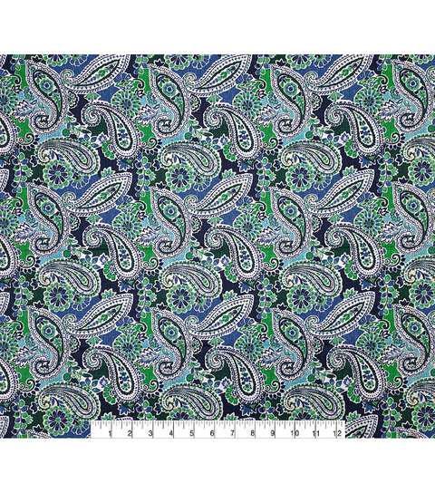 Cotton Canvas Green Paisley 44" Wide Upholstery Fabric