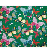 Cotton Canvas Butterfly Print on Dark Green 44" Wide