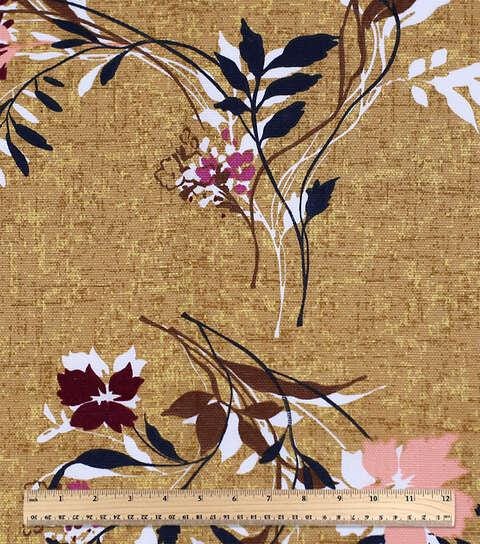 Cotton Canvas Fabric Laura's Powder Room Yellow 44" Wide
