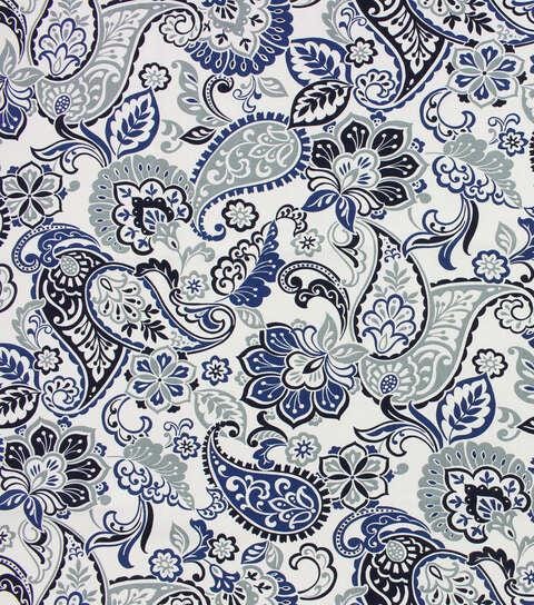 Cotton Canvas Fabric Richloom Filigree Seaside Paisley 44/45" Wide