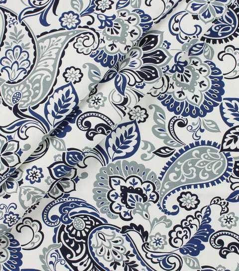 Cotton Canvas Fabric Richloom Filigree Seaside Paisley 44/45" Wide