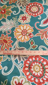 Cotton Canvas Fabric Avery Autumn Floral Paisley 44" Wide Richloom
