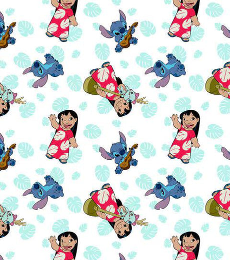 Quilting Cotton Lilo & Stitch Friends Floral Disney