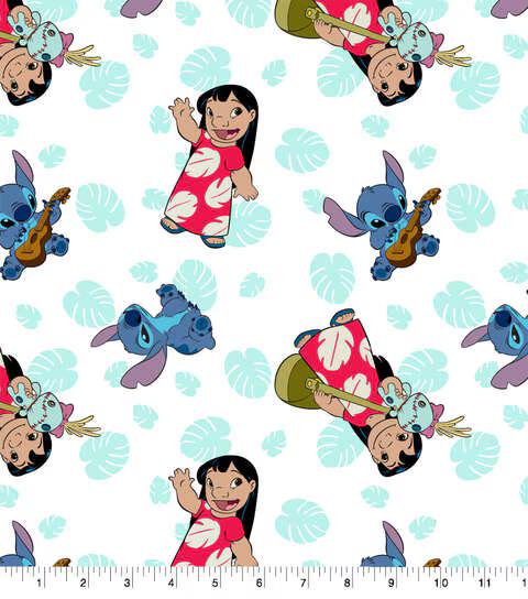 Quilting Cotton Lilo & Stitch Friends Floral Disney