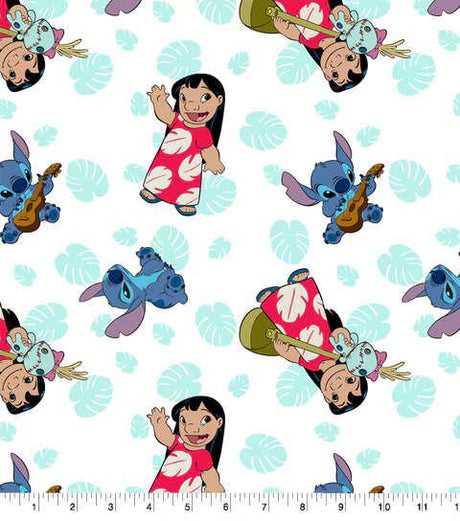 Quilting Cotton Lilo & Stitch Friends Floral Disney