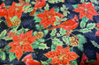 Quilting Cotton Metallic Cardinals & Poinsettias Christmas Fabric