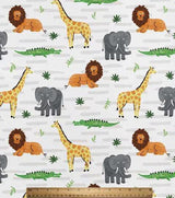 Quilting Cotton Savannah Living on White Nursery David Textiles