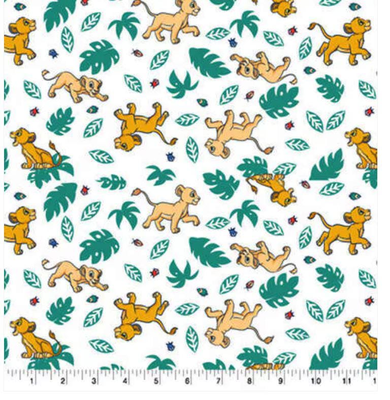 Quilting Cotton Lion King Simba and Nala Grub Toss Disney
