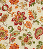 Cotton Canvas Fabric Richloom Bijoux Tangerine Jacobean 44" Wide