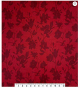 Cotton Canvas Fabric New Folk Tonal Floral on Red Christmas 44" Wide