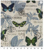 Cotton Canvas Borboleta Indigo Upholstery Fabric