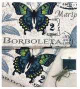 Cotton Canvas Borboleta Indigo Upholstery Fabric