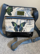 Cotton Canvas Borboleta Indigo Upholstery Fabric