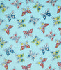 Fleece Fabric Spring Hearts & Butterflies on Blue 58" Wide