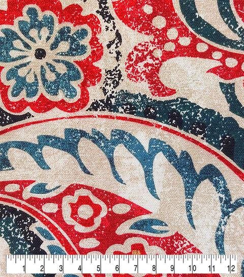 Cotton Canvas Paisley Green 44" Wide Upholstery Fabric