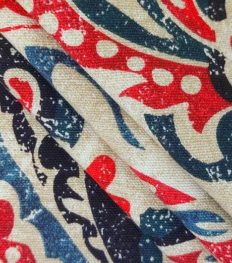 Cotton Canvas Paisley Green 44" Wide Upholstery Fabric