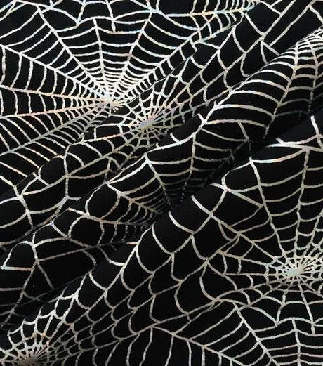 Stretch Knit Fabric Holographic Spiderweb 57" Wide POP!
