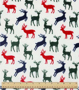 Fabric Panel Sew Lush Deer on White Christmas