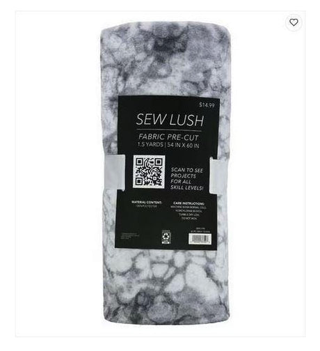 Fleece Precut Fabric Sew Lush Gray Tie Dye 54 in x 60 in